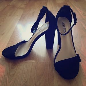 Black high heel sandals